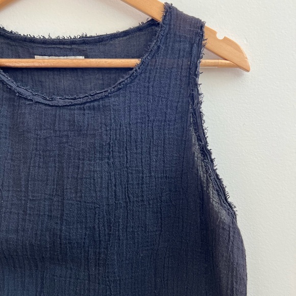 UZI Faded Black Frayed Tank - Picture 2 of 9